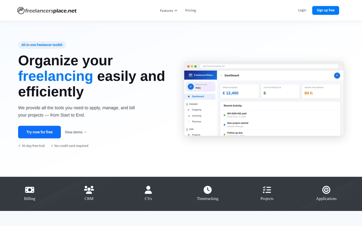 Freelancingtoolkit screenshot